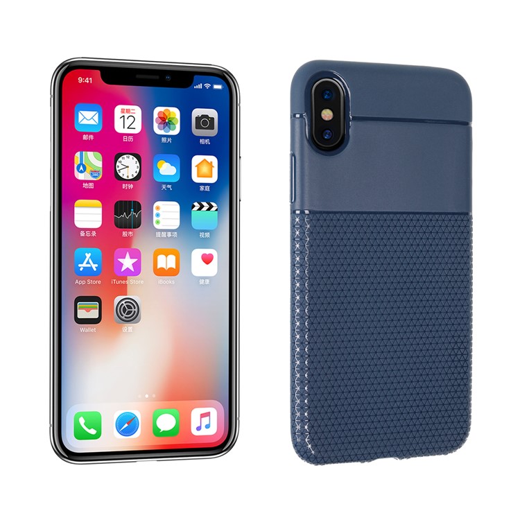 

Triangle Pattern TPU Phone Case for iPhone X / Xs 5.8 inch - Dark Blue, iPhone XS 5.8 inch