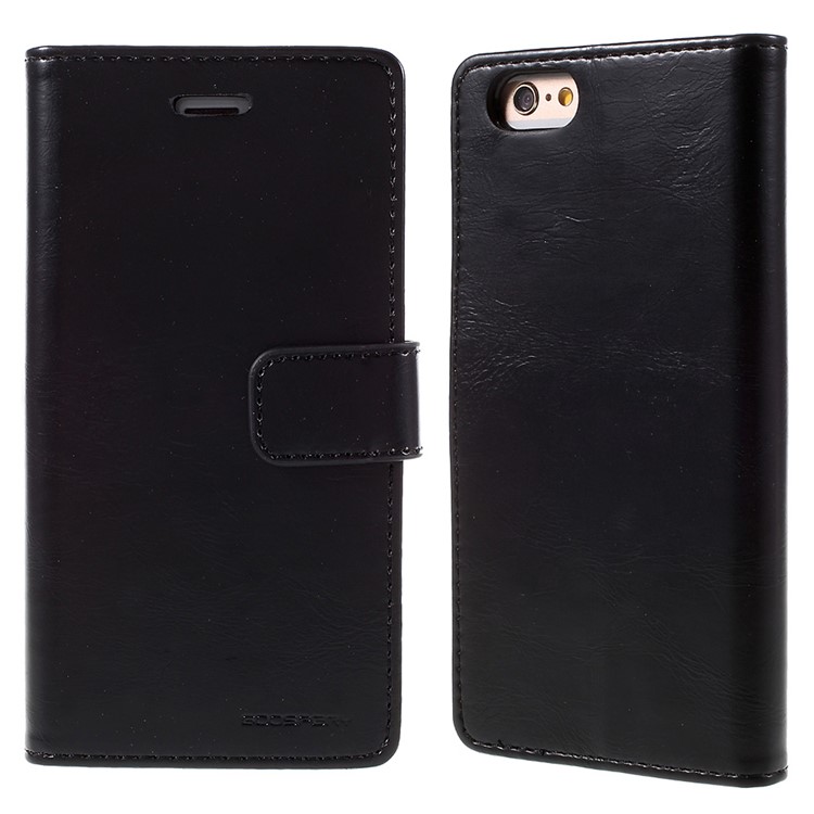 MERCURY GOOSPERY Blue Moon for iPhone 6s 6 Wallet Leather Case - Black-1