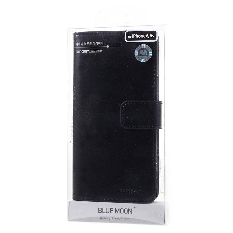 MERCURY GOOSPERY Blue Moon for iPhone 6s 6 Wallet Leather Case - Black-11