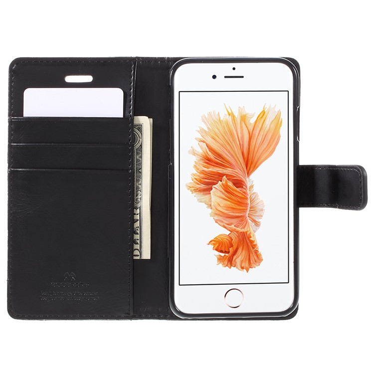 MERCURY GOOSPERY Blue Moon for iPhone 6s 6 Wallet Leather Case - Black-6