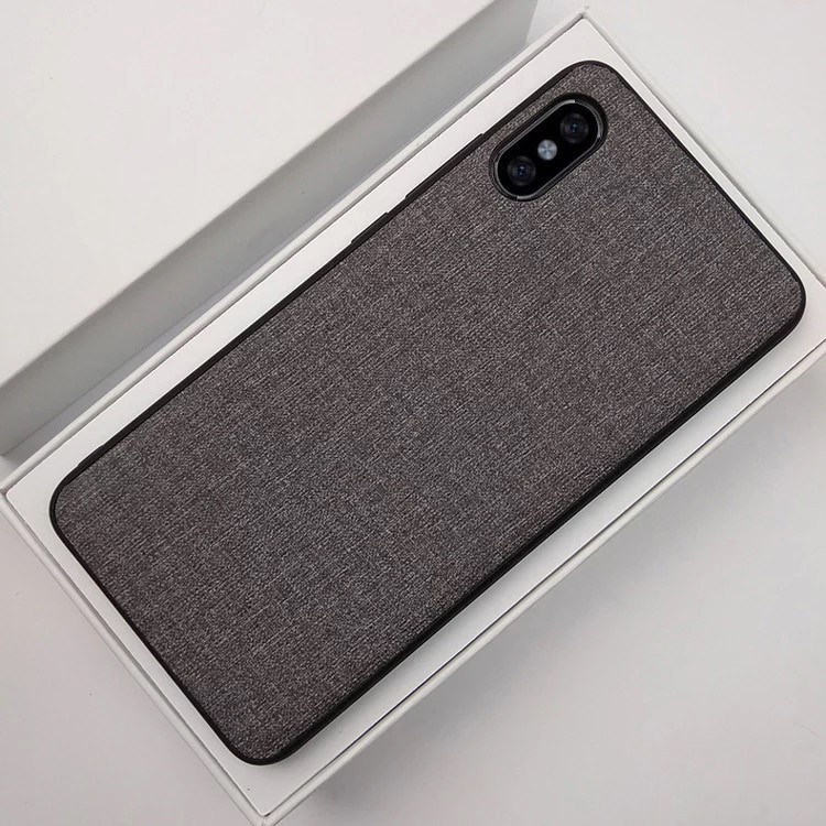

For iPhone XR 6.1 inch Anti-slip Cloth Coated PC + TPU Hybrid Phone Cover - Grey, iPhone XR 6.1 inch