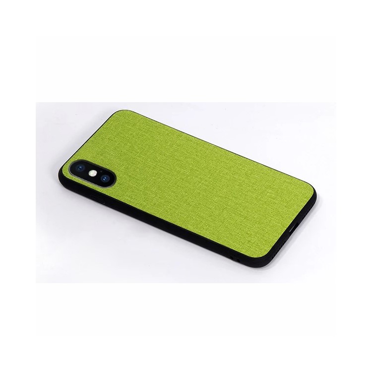 

For iPhone XR 6.1 inch Anti-slip Cloth Coated Hybrid PC + TPU Case Cover - Green, iPhone XR 6.1 inch