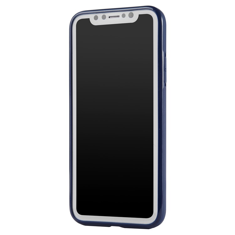 SULADA Para Iphone 9 Plus 6,5 Polegadas TPU Telefone Shell Built-in Magnético Titular Folha De Metal - Azul Escuro-2