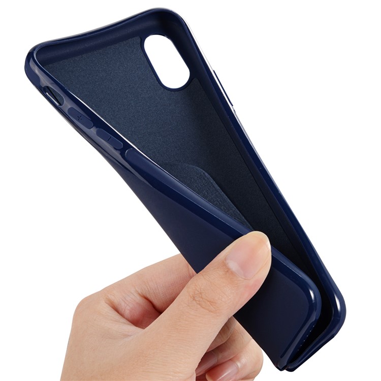 SULADA Para Iphone 9 Plus 6,5 Polegadas TPU Telefone Shell Built-in Magnético Titular Folha De Metal - Azul Escuro-3