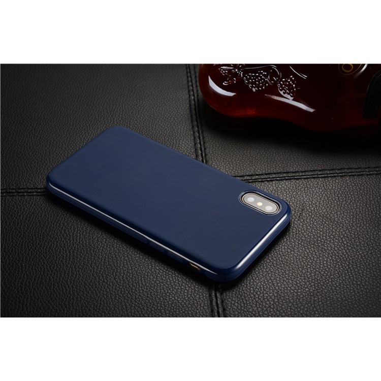 SULADA Para Iphone 9 Plus 6,5 Polegadas TPU Telefone Shell Built-in Magnético Titular Folha De Metal - Azul Escuro-5
