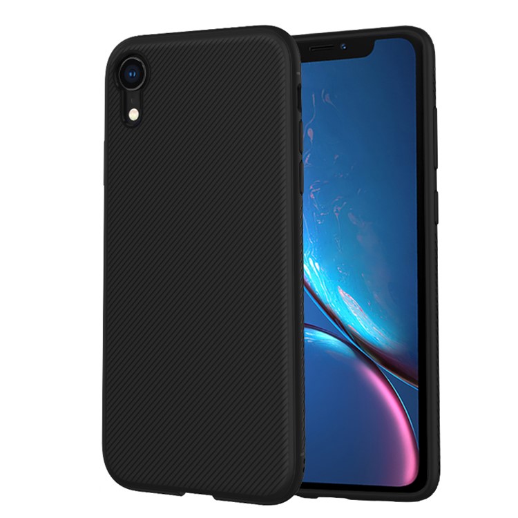 

LENUO Twill Texture TPU Back Case Cover for iPhone XR 6.1 inch - Black, iPhone XR