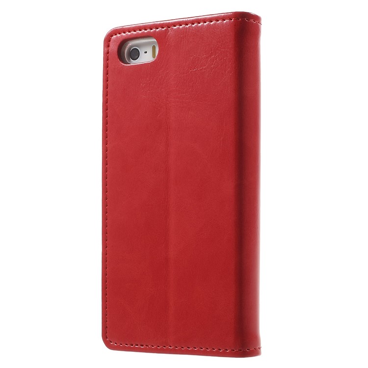 MERCURY GOOSPERY Blue Moon Leather Phone Case for iPhone SE 5s 5 - Red-2