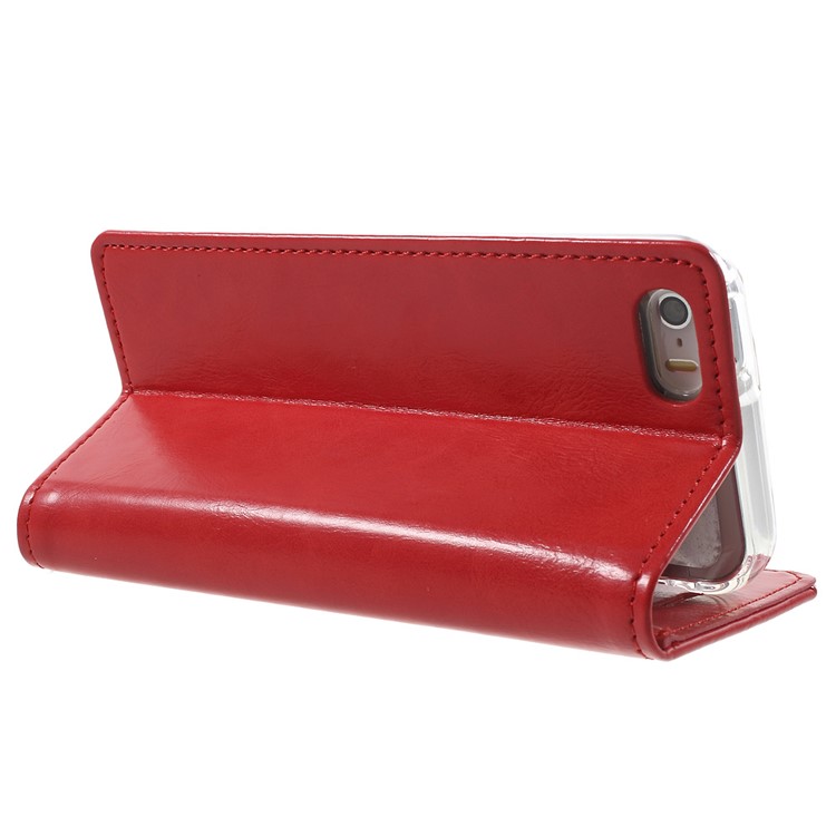 MERCURY GOOSPERY Blue Moon Leather Phone Case for iPhone SE 5s 5 - Red-4