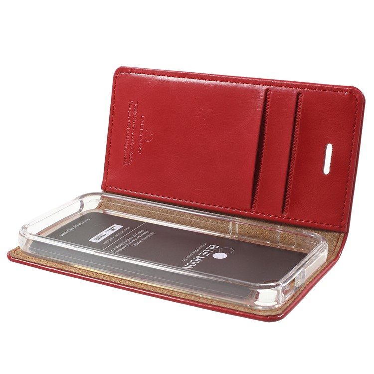 MERCURY GOOSPERY Blue Moon Leather Phone Case for iPhone SE 5s 5 - Red-6