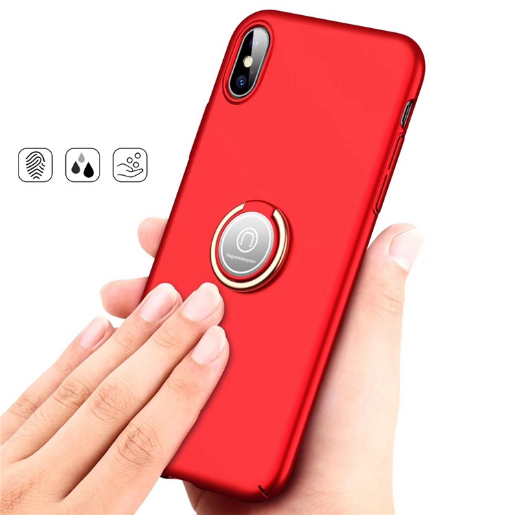 

Магнитный Адсорбционный Матовый ПК Жесткий Чехол Назад Для Iphone Xs 5.8 Inch - Красный, iPhone XS 5.8 inch