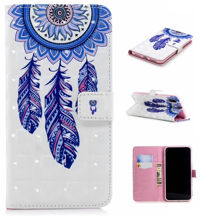 

Pattern Printing Light Spot Decor Stand Leather Wallet Shell for iPhone XR 6.1 inch - Dream Catcher
