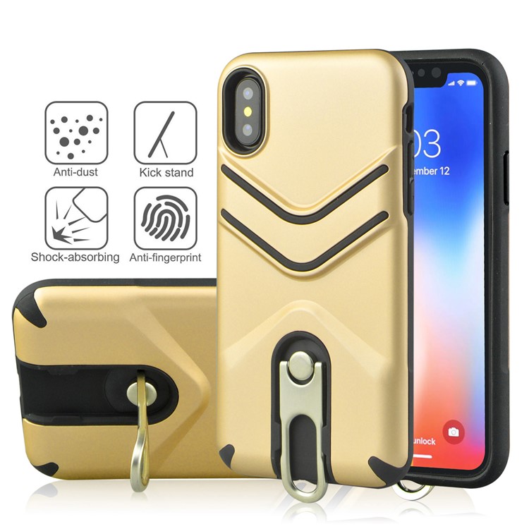 

Тонкий Компактный Корпус TPU Для ПК С Металлическим Подставкой Для Iphone 9 Плюс 6,5 Дюйма - Золото