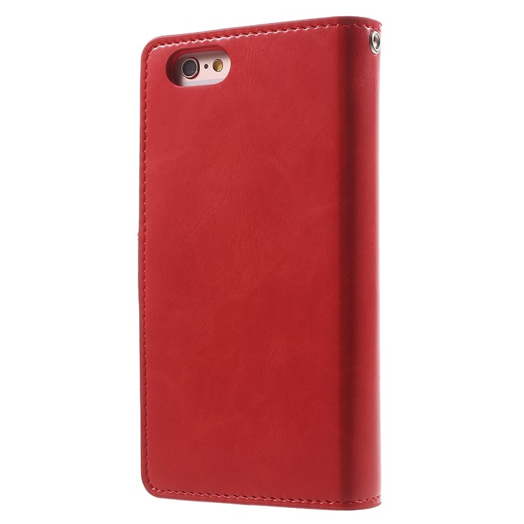 Custodia A Flip In Pelle Mansoor MERCURY GOOSPERY Per IPhone 6s 6 - Rosso-2