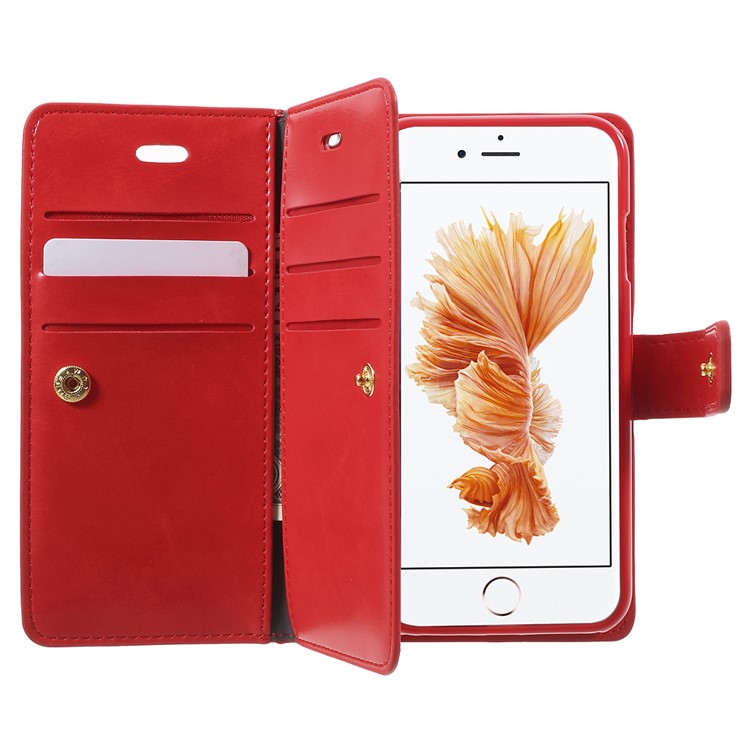 Custodia A Flip In Pelle Mansoor MERCURY GOOSPERY Per IPhone 6s 6 - Rosso-5