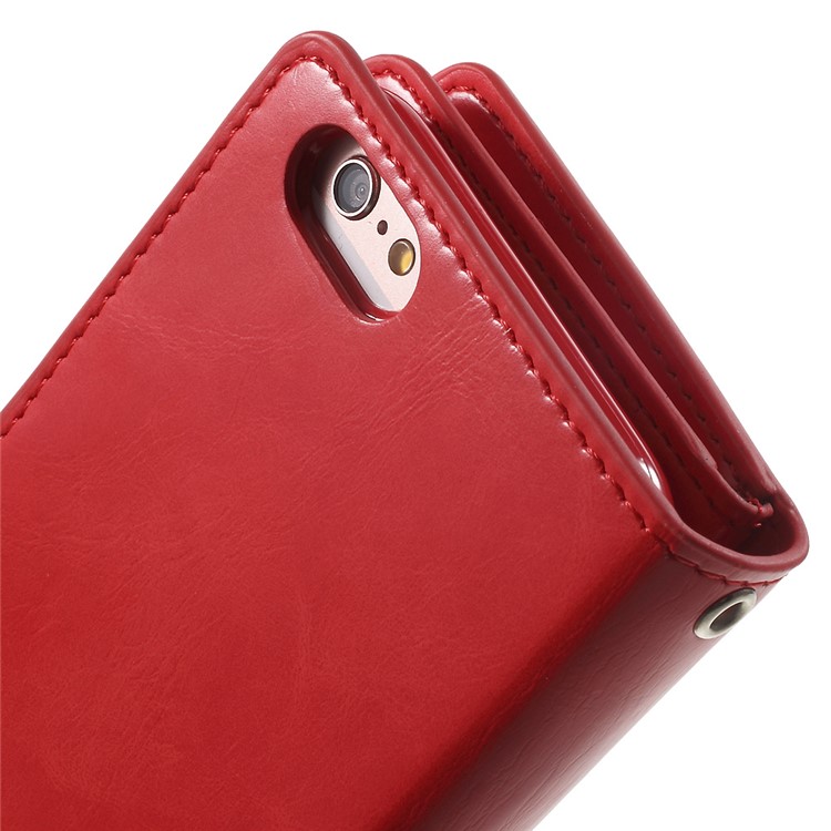 Custodia A Flip In Pelle Mansoor MERCURY GOOSPERY Per IPhone 6s 6 - Rosso-8