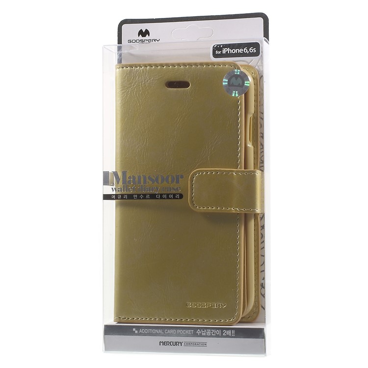 MERCURY GOOSPERY Mansoor Leather Wallet Flip Case for iPhone 6s 6 - Gold-10