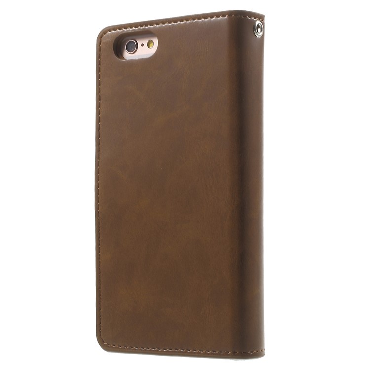 MERCURY GOOSPERY Capa de carteira de couro Mansoor para iPhone 6s 6 - Castanho-2