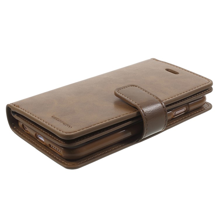 MERCURY GOOSPERY Capa de carteira de couro Mansoor para iPhone 6s 6 - Castanho-3