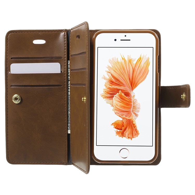 MERCURY GOOSPERY Capa de carteira de couro Mansoor para iPhone 6s 6 - Castanho-5