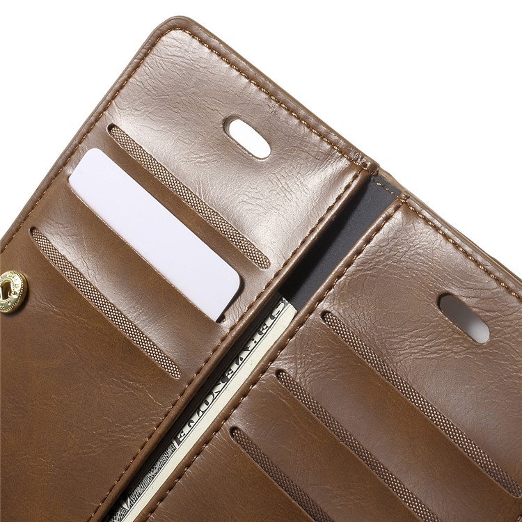 MERCURY GOOSPERY Capa de carteira de couro Mansoor para iPhone 6s 6 - Castanho-7