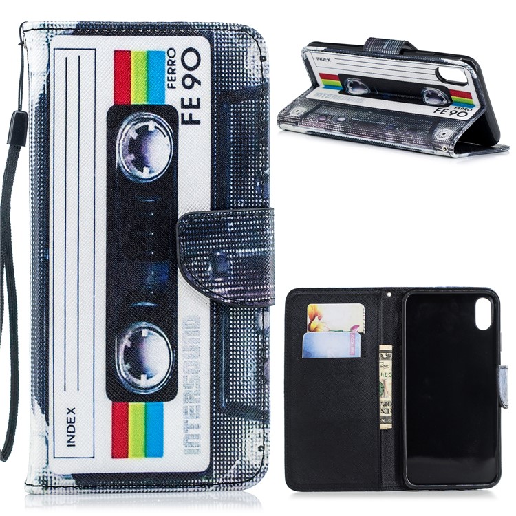 

Pattern Painting Cross Texture Leather Wallet Case for iPhone XS Max 6.5 inch - Tape, iPhone XS Max