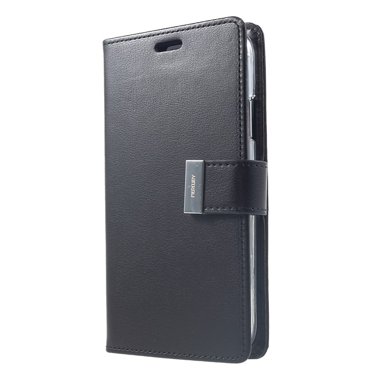 MERCURY GOOSPERY Rich Diary Leather 7 Card Holders Wallet Phone Shell for iPhone XR 6.1 inch - Black-3