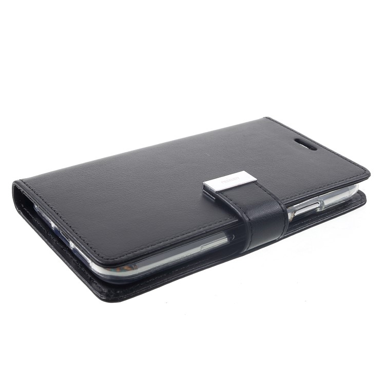 MERCURY GOOSPERY Rich Diary Leather 7 Card Holders Wallet Phone Shell for iPhone XR 6.1 inch - Black-4