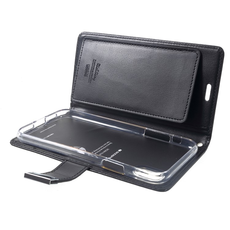 MERCURY GOOSPERY Rich Diary Leather 7 Card Holders Wallet Phone Shell for iPhone XR 6.1 inch - Black-8