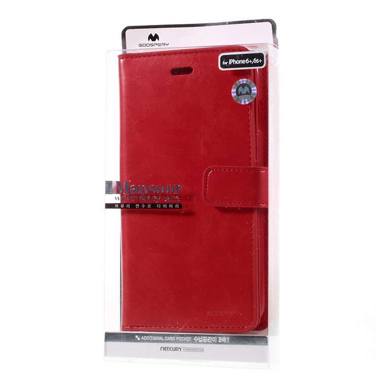 MERCURY GOOSPERY Mansoor Wallet Leather Case for iPhone 6s Plus/6 Plus - Red-13