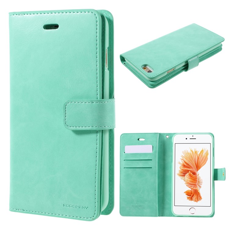 MERCURY GOOSPERY Mansoor Leather Flip Case for iPhone 6s Plus/6 Plus - Cyan-1