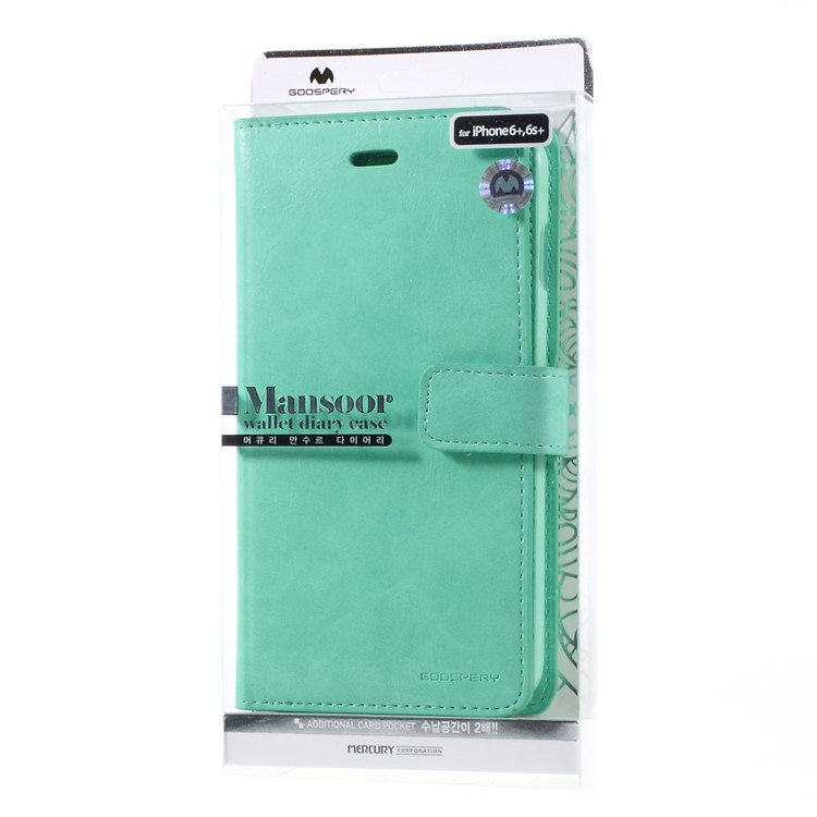 MERCURY GOOSPERY Mansoor Leather Flip Case for iPhone 6s Plus/6 Plus - Cyan-13