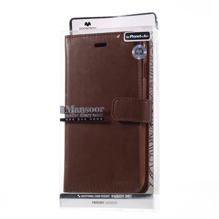 MERCURY GOOSPERY Mansoor Wallet Diary Case for iPhone 6s Plus/6 Plus - Brown-13