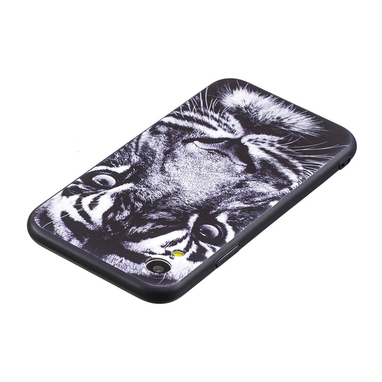 Impressão Em Relevo Em Relevo TPU Capa Para Iphone 9 6,1 Polegadas - Tigre-5