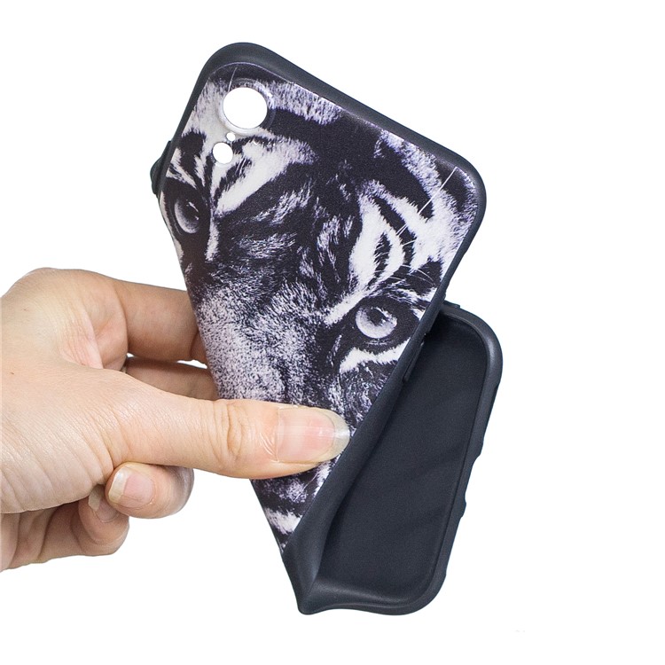 Impressão Em Relevo Em Relevo TPU Capa Para Iphone 9 6,1 Polegadas - Tigre-6