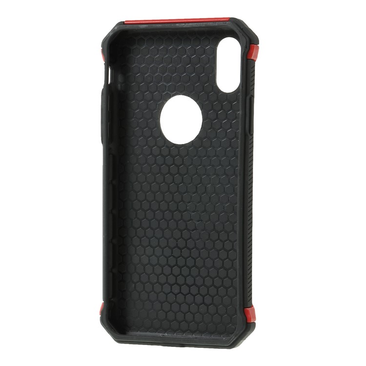 Glitter Powder Drop Resistant PC TPU Hybrid Phone Case for iPhone Xs 5.8 inch - Red-3