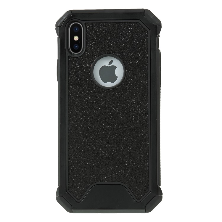 

Glitter Powder Drop Resistant PC TPU Hybrid Phone Cover for iPhone Xs 5.8 inch - Black