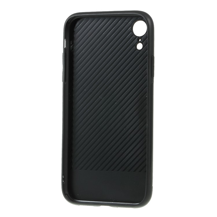 Cloth Texture PU Leather Coated TPU Phone Cover for iPhone XR 6.1 inch - Black-5