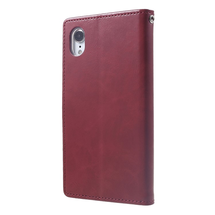 MERCURY GOOSPERY Blue Moon Flip Wallet Leather Phone Shell with Stand for iPhone 9 6.1 inch - Wine Red-3