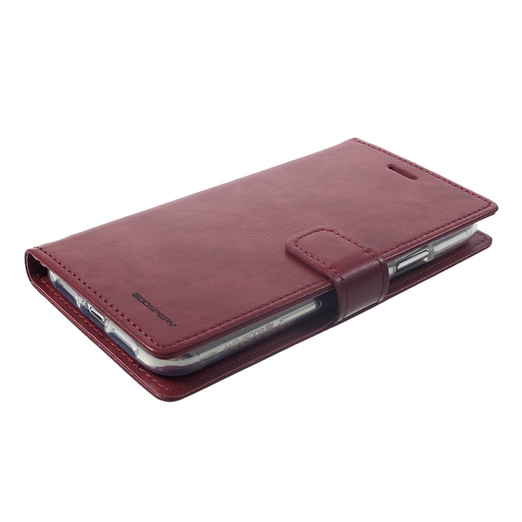 MERCURY GOOSPERY Blue Moon Flip Wallet Leather Phone Shell with Stand for iPhone 9 6.1 inch - Wine Red-4