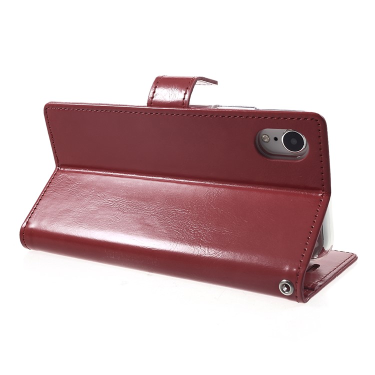 MERCURY GOOSPERY Blue Moon Flip Wallet Leather Phone Shell with Stand for iPhone 9 6.1 inch - Wine Red-5