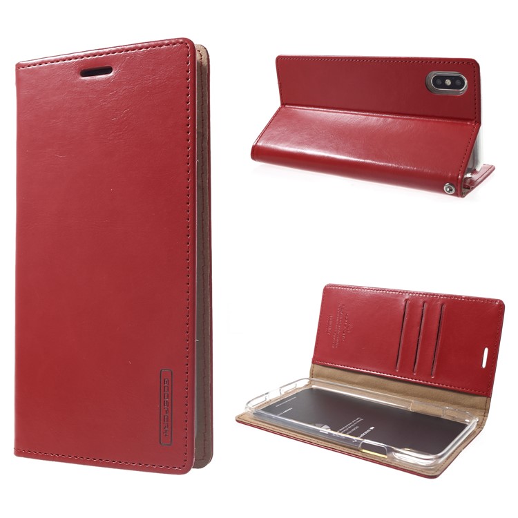 MERCURY GOOSPERY Blue Moon Leather Mobile Casing for iPhone 9 Plus 6.5 inch - Red-1