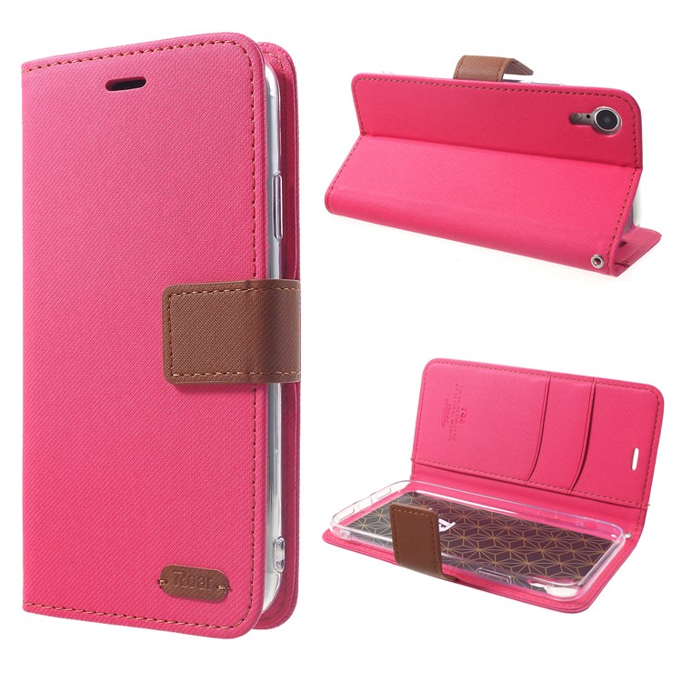 ROAR KOREA Simply Life Diary Leather Case for iPhone XR 6.1 inch Wallet Stand Phone Cover - Rose-1