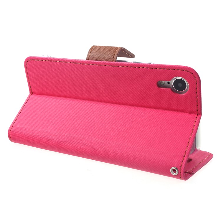 ROAR KOREA Simply Life Diary Leather Case for iPhone XR 6.1 inch Wallet Stand Phone Cover - Rose-5