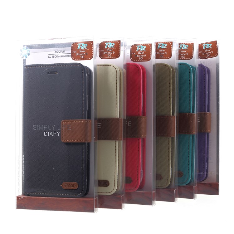 ROAR KOREA Simply Life Diary Leather Case for iPhone XR 6.1 inch Wallet Stand Phone Cover - Rose-7