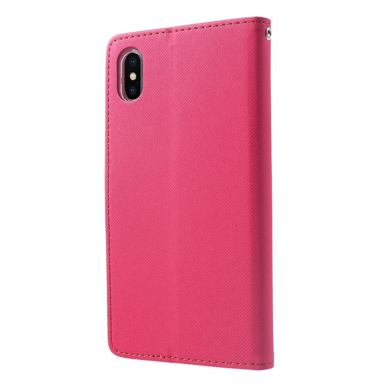 For iPhone XS Max 6.5 inch ROAR KOREA Simply Life Diary Leather Wallet Case - Rose-2