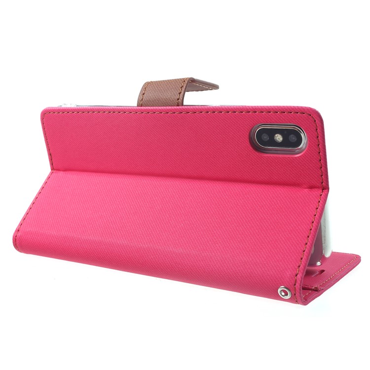 For iPhone XS Max 6.5 inch ROAR KOREA Simply Life Diary Leather Wallet Case - Rose-5
