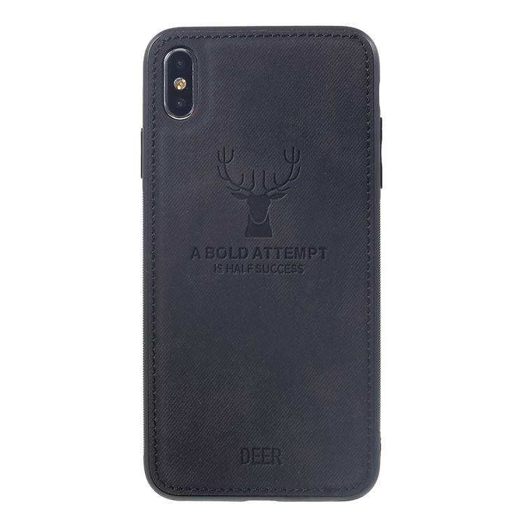 Cloth Texture PU Leather Coated TPU Case for iPhone XR 6.1 inch - Black-2