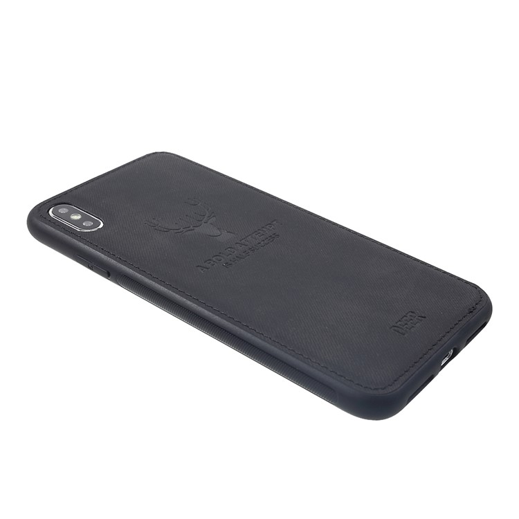 Cloth Texture PU Leather Coated TPU Case for iPhone XR 6.1 inch - Black-3