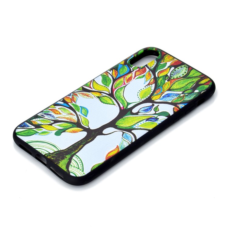For iPhone 9 Plus 6.5 inch Pattern Printing Soft TPU Mobile Phone Case - Colorized Tree-3