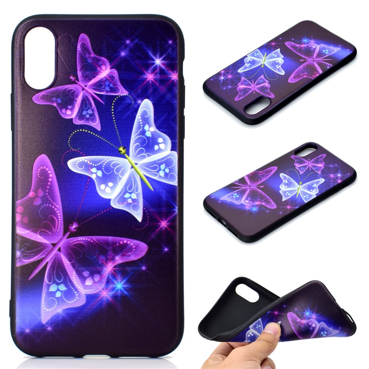

For iPhone XS Max 6.5 inch Pattern Printing Soft TPU Cell Phone Case - Pretty Butterflies, iPhone XS Max 6.5 inch